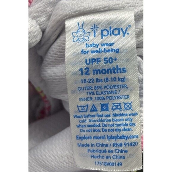 Iplay Baby Girl Snap‎ Reusable Absorbent Swimsuit Diaper And To Floral Size 12 M - Picture 7 of 7